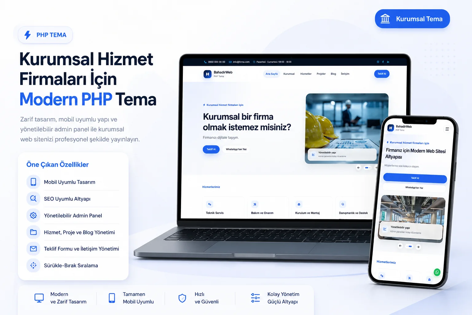 Kurumsal Hizmet PHP Teması