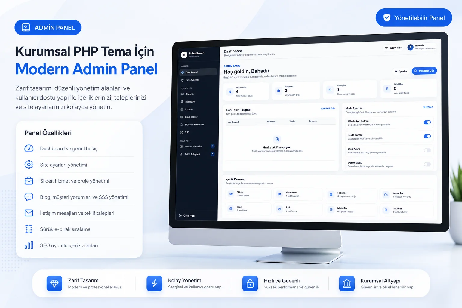 Kurumsal Hizmet PHP Teması küçük görsel 2